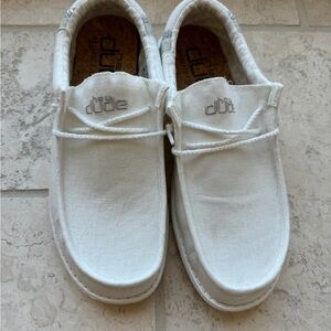 Hey Dude Men's White Slip-On Loafers